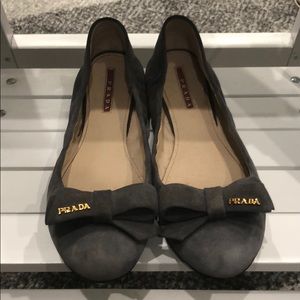 Gray Prada flats